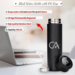 CA Drinkware Gift Set – Black Bottle & Themed Mug