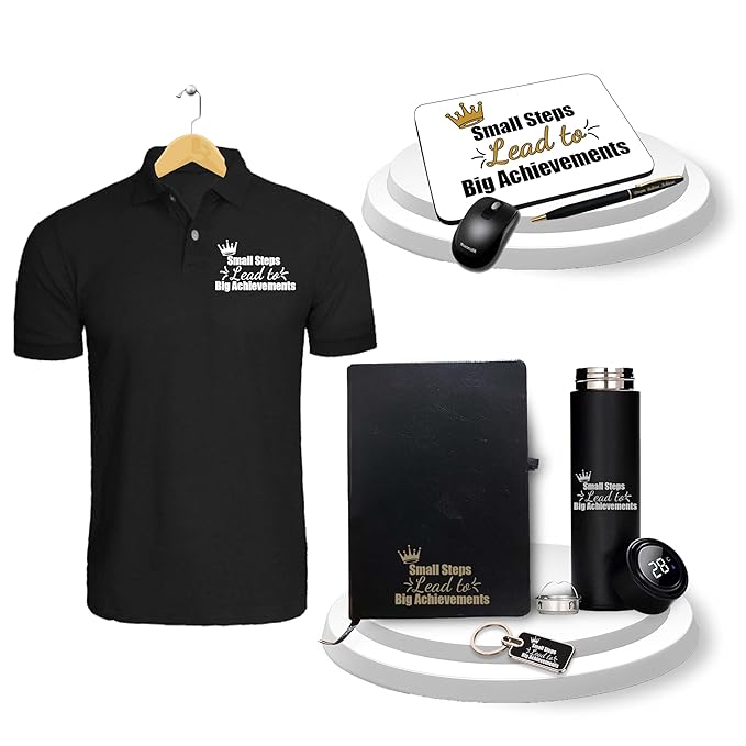 Corporate Gift Set –Pen , Keychain, Bottle, A5 Diary, Mouse Pad & T-Shirt With Quote Printed.