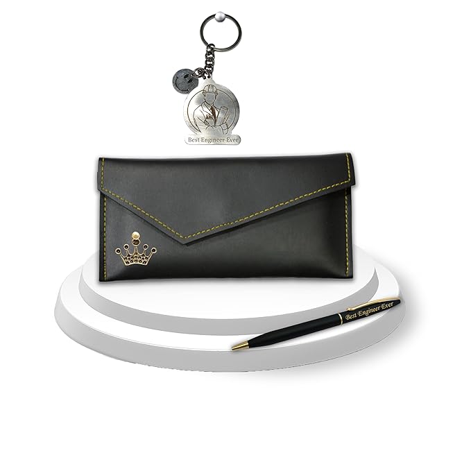 Gifts Engineer Combo (Female) – Engraved Pen, Keychain & Queen Charm