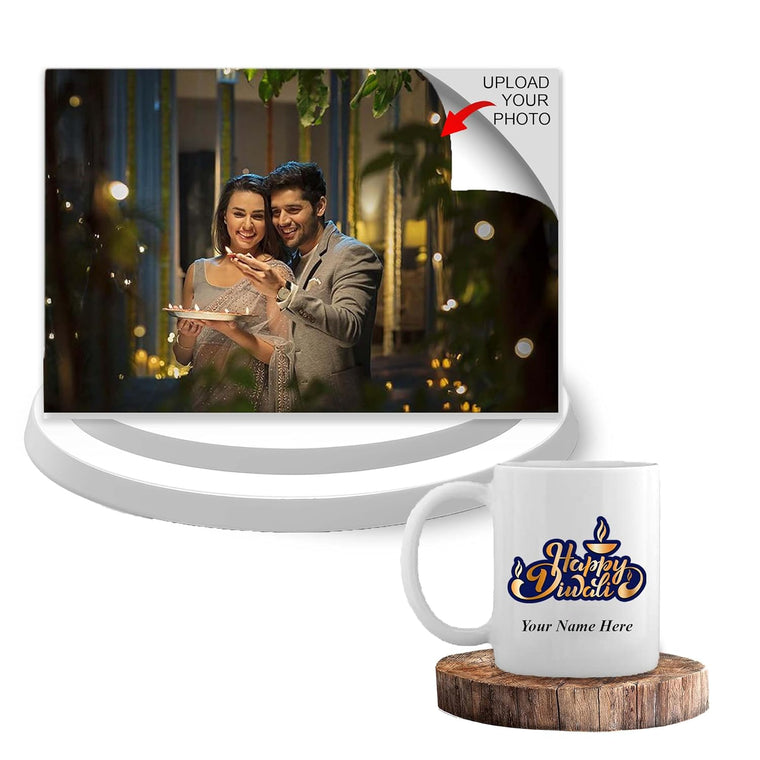 Diwali Combo Set - Custom Acrylic Frame  & Ceramic Mug