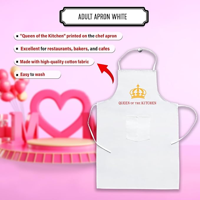 Mother's Day Combo – Printed Bottle & Queen Apron