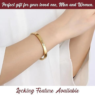 Black Lock Kada Bracelet - Custom Name Engraved