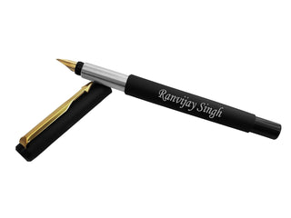 Customized Parker Vector Matte Black Fountain Pen (Golden clip)
