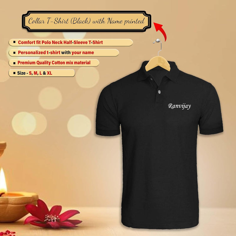 Diwali Gifts - Crystal Pen & Keychain , Black T-Shirt , Diwali Mug & Leather Diary