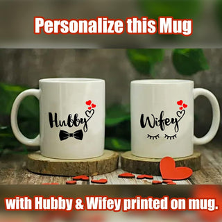 Ceramic Couple Coffee Mug Set for Gifting.