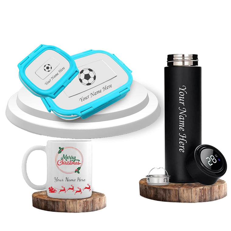 Christmas Gift Set (Male)-Coffee Mug &  Bottle, Lunch Box