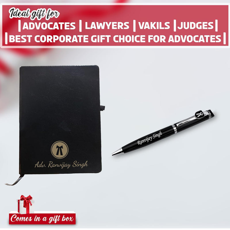 Custom Advocate Set: Name Pen & A5 Black Diary