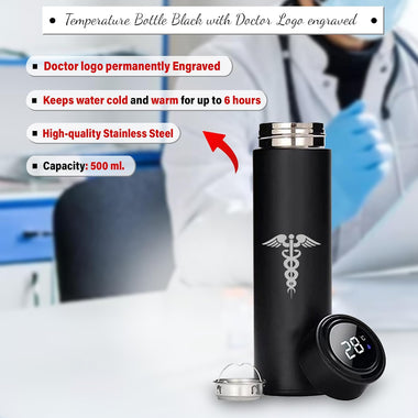 SAVRI Doctor's Drinkware Set: Temp Bottle & Doctor Mug.