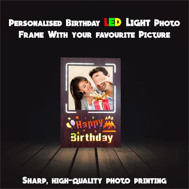 Personalized LED Happy Birthday Frame with Your Favorite Pictures Printed