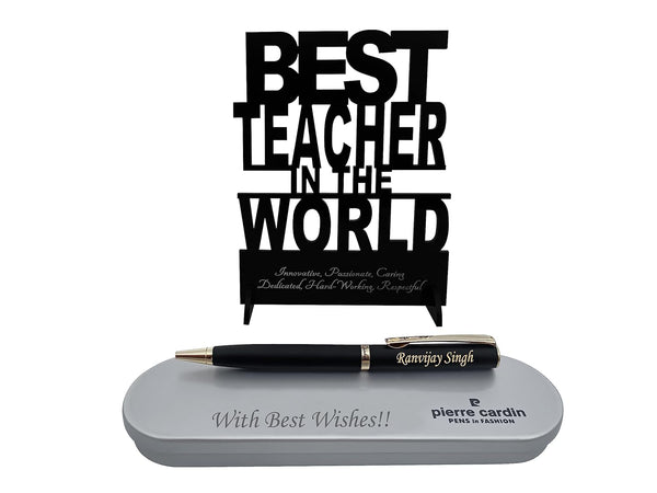 Personalized Pen with Name & Teacher's Day Stand