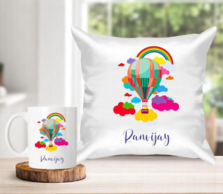 Satin Cushion and Mug Combo - Name & Character Printed.