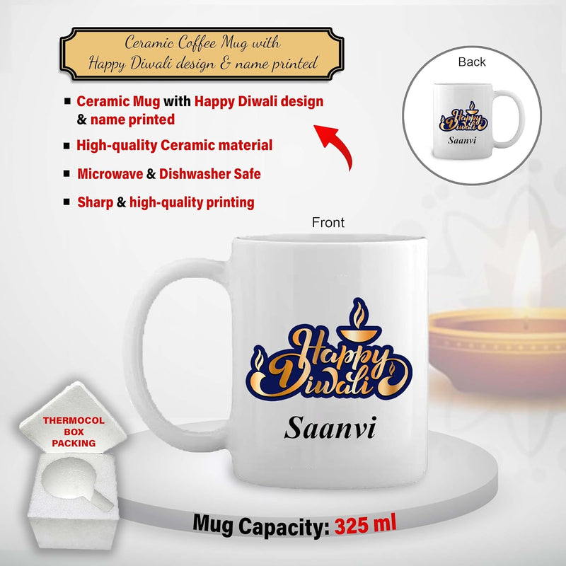 Diwali Gifts - Crystal Pen & Keychain , Black T-Shirt , Diwali Mug & Leather Diary