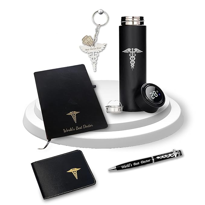 Doctor's Gift Set- Key-Chain, Black Bottle, Pen, Wallet, and Diary