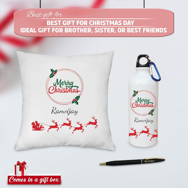 Customized Bottle, Satin Cushion & Pen Engraved