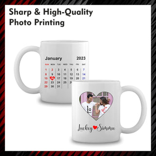 Customized Memorable Date Calendar Mug