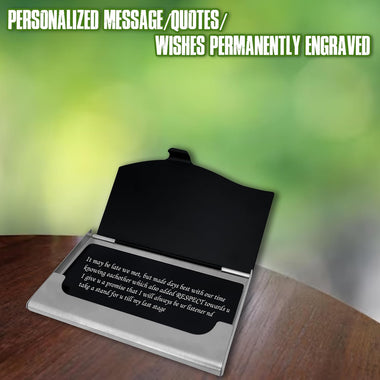 Personalized Black Aluminium Wallet Insert with Card Holder.