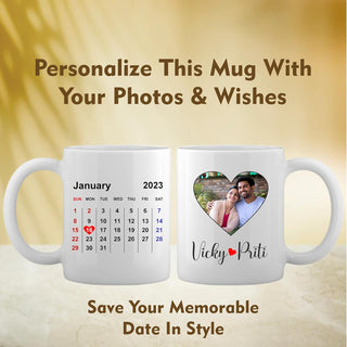 Customized Memorable Date Calendar Mug