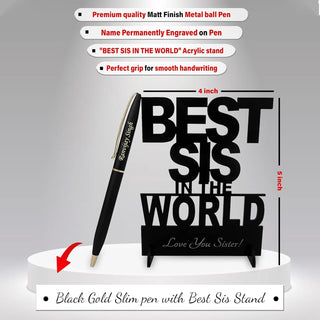 Custom Rakhi Set: Slim Pen, Sis Stand & Name Mug.