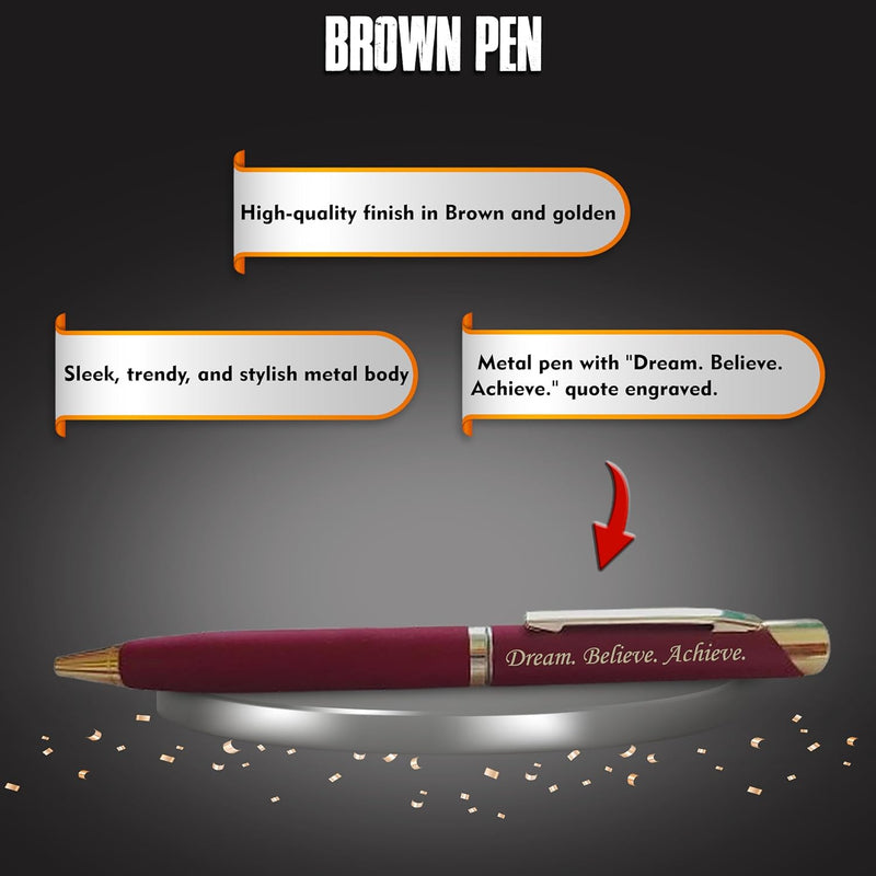 New Year Gift Set - Diary & Pen- Brown