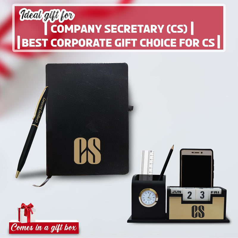 Pen Stand, Diary & 'Company Secretary' Engraved Pen – Premium Office Gift Set