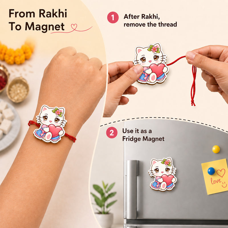 Customized 750 ML Aluminium Sipper Bottle with Name & Favourite Cartoon Print & Personalized Cartoon Caricature Rakhi