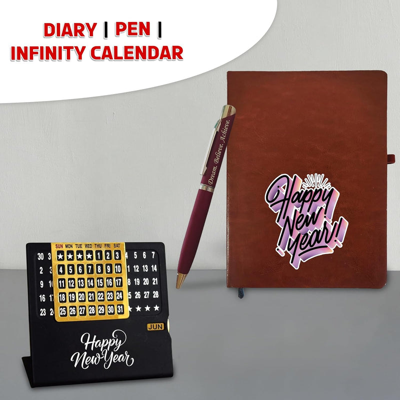 Pen, Diary & Infinity Calendar with 'Happy New Year'