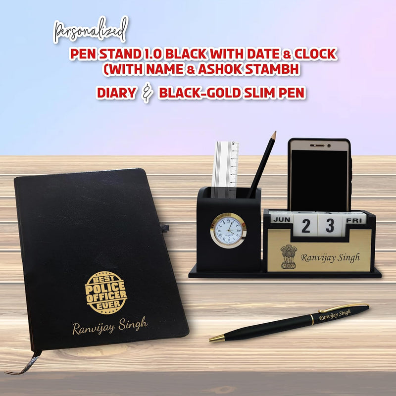 Officer Gift Set: Pen, A5 Diary & Pen Stand.