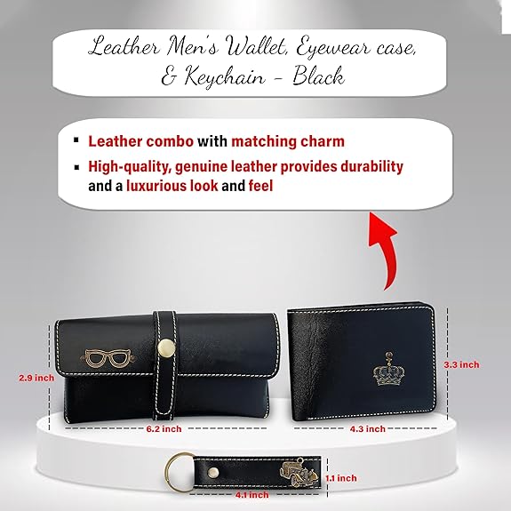 Father's Day Combo- Personalized Slim Pen, Black Diary, Wallet, Eyewear & Keychain