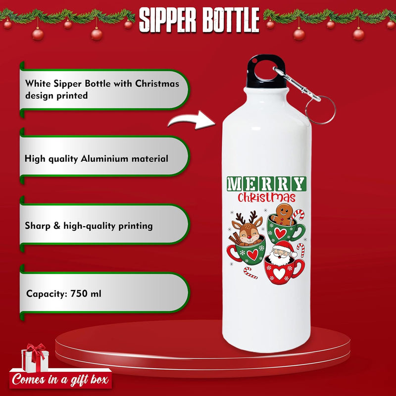 Christmas Gift Hamper - T-Shirt, White Cap &  Bottle