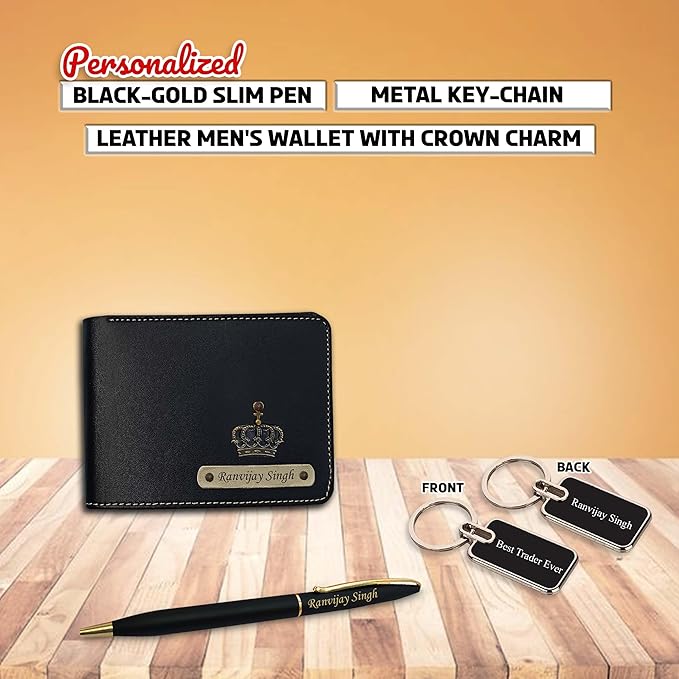 Trader Gift Set for Men –Pen, Metal Keychain, & Wallet