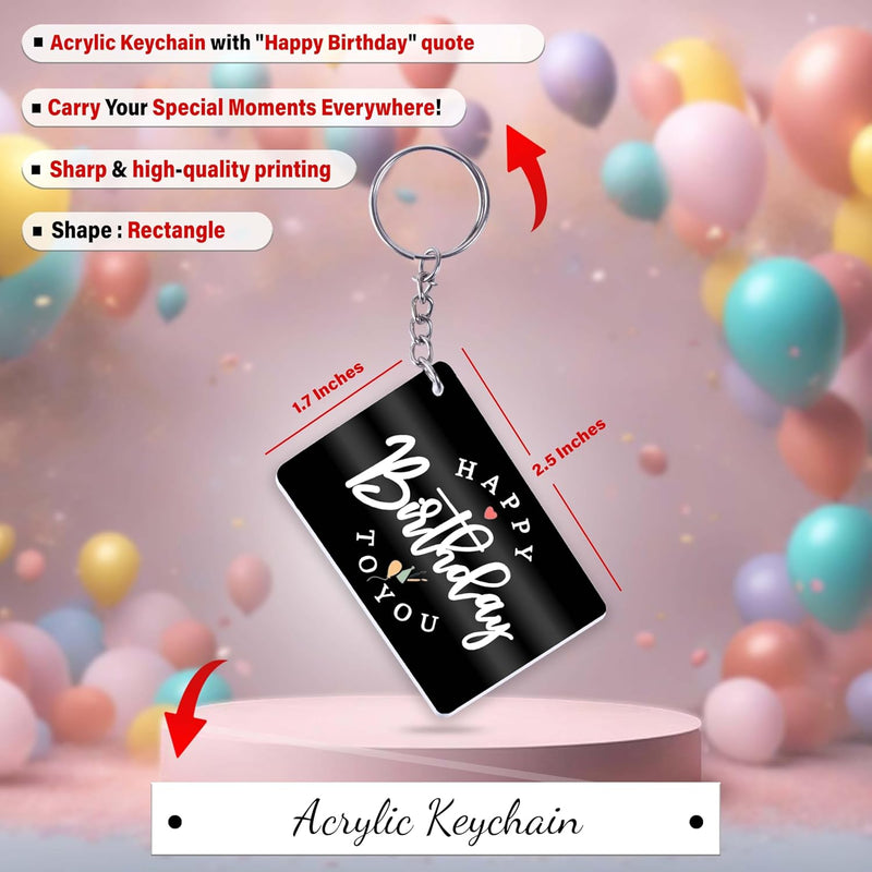 Black Ceramic Birthday Theme Mug & Keychain