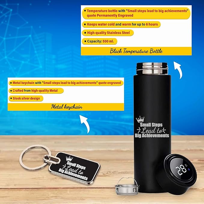 Corporate Gift Set - Pen, Keychain, Bottle,& Diary with Quote Engraved.