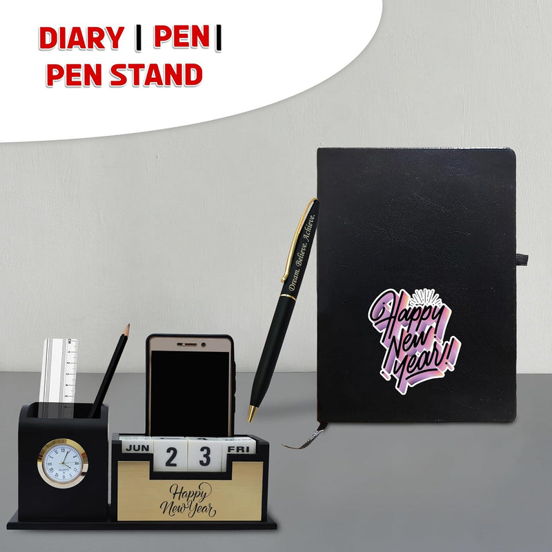 New Year Gift Hamper - Pen, Diary, and Pen Stand