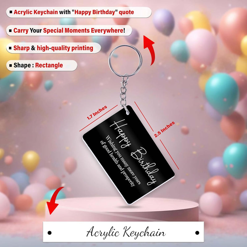 Black Ceramic Birthday Theme Mug & Keychain.