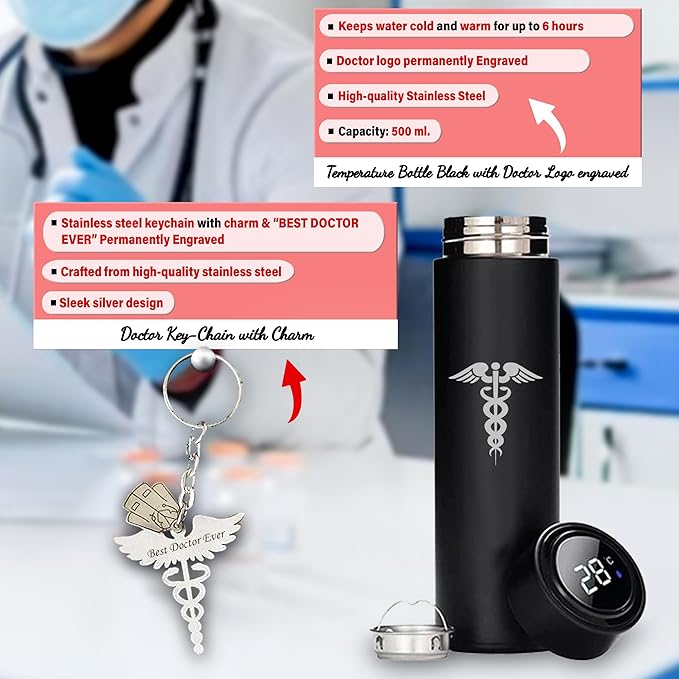 Doctor's Gift Set- Key-Chain, Black Bottle, Pen, Wallet, and Diary