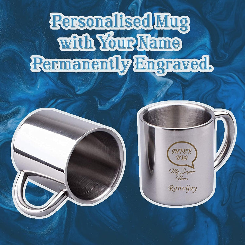 Stainless Steel Coffee Mug with Rakhi.