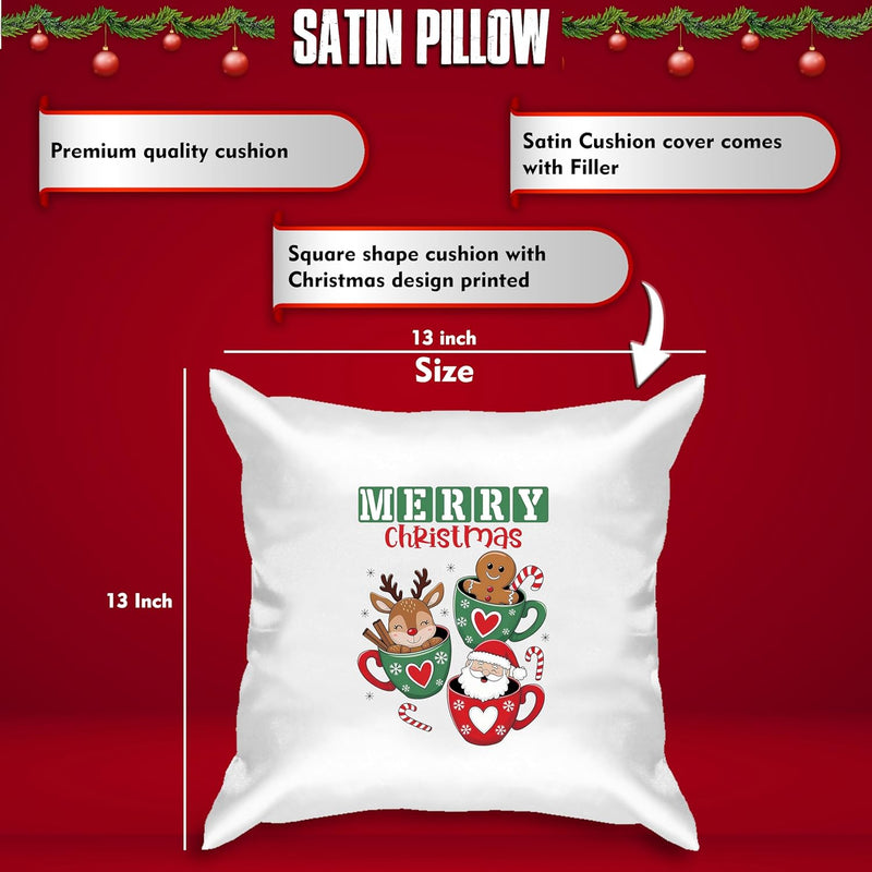 Satin Cushion & Wall Clock christmas combo