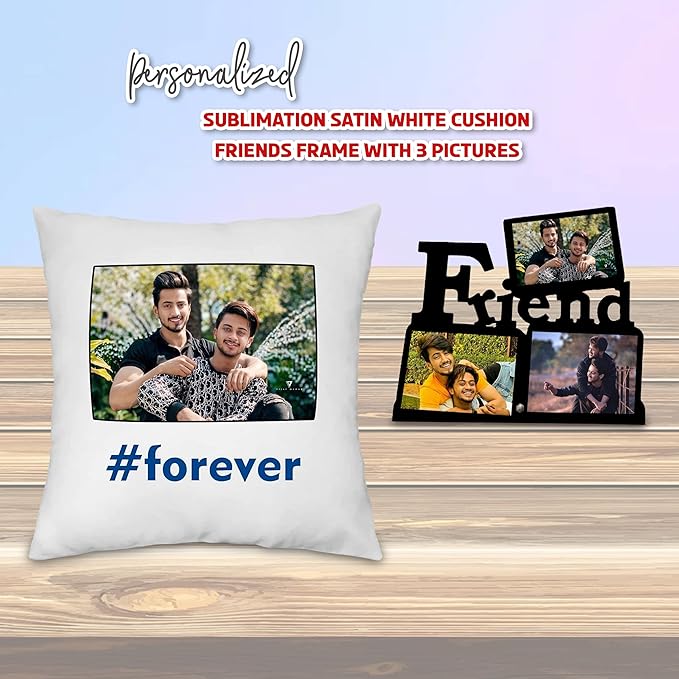 Friendship Day Gift: Picture Frame & Custom Photo Cushion