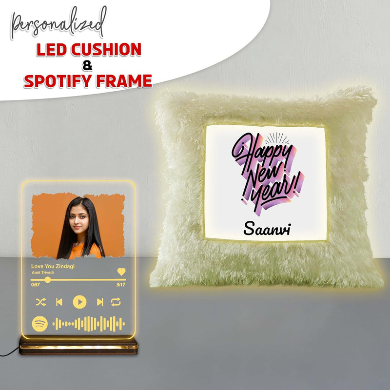 New Year Hamper - LED Cushion & Spotify Frame