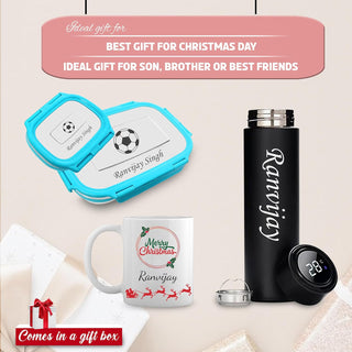 Christmas Gift Set (Male)-Coffee Mug &  Bottle, Lunch Box