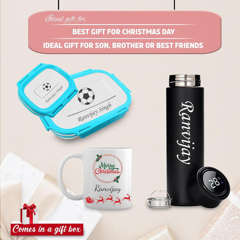 Christmas Gift Set (Male)-Coffee Mug &  Bottle, Lunch Box