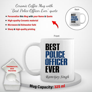 Police Officer Combo-Black Bottle & Mug With Name.