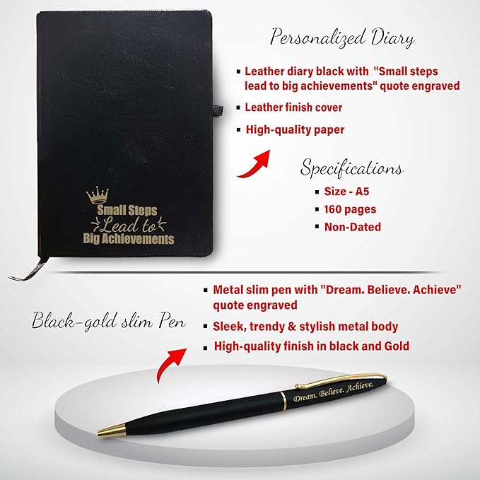 Corporate Gift Set - Pen, Keychain, Bottle,& Diary with Quote Engraved.