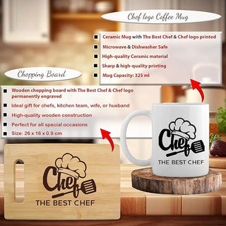 Apron, Mug & Chopping Board with 'The Best Chef' Engraving