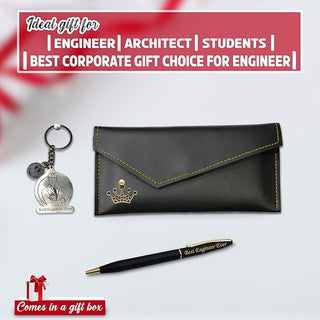 Gifts Engineer Combo (Female) – Engraved Pen, Keychain & Queen Charm