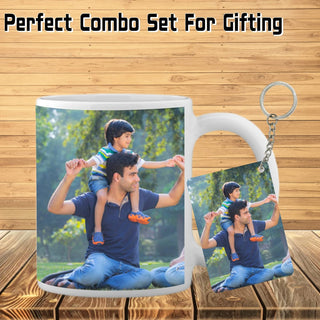 Personalized Photo Coffee Mug with Photo Keychain