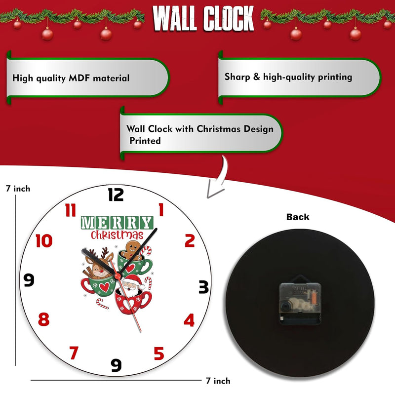 Satin Cushion & Wall Clock christmas combo