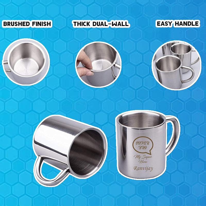 Stainless Steel Coffee Mug with Rakhi.