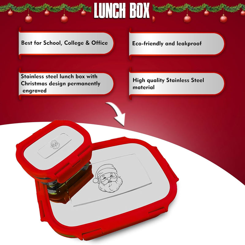 Christmas Gift Hamper - Red Lunch Box & Water Bottle