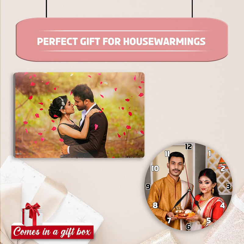 Housewarming Gift Set- Acrylic Frame & Photo Wall Clock